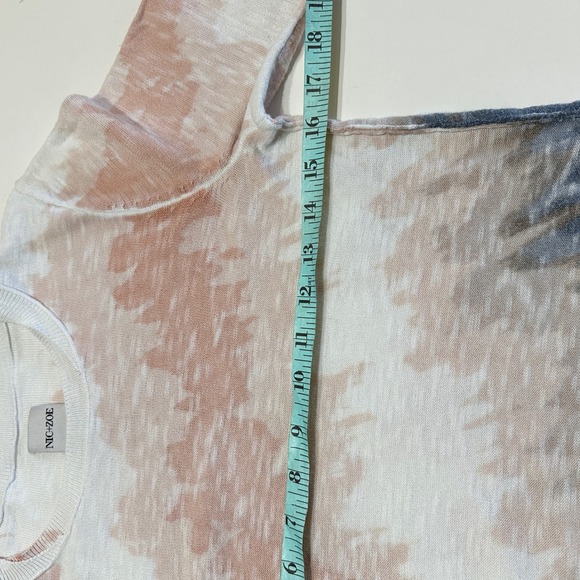 NIC+ZOE Tie Dye Asymmetrical Sweater Womens S Long Sleeve Casual Lightweight - Picture 8 of 10